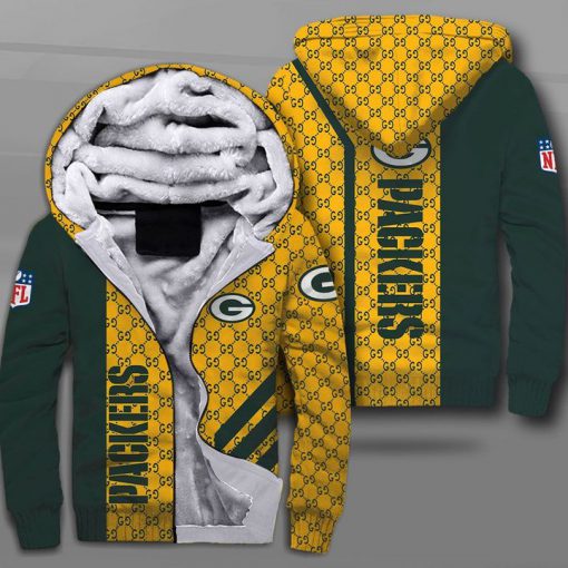 NFL green bay packers team full printing fleece hoodie