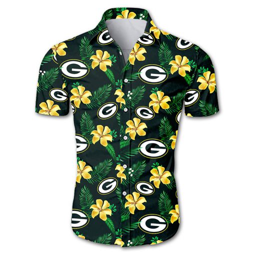 NFL green bay packers tropical flower hawaiian shirt 1