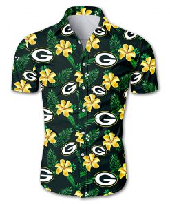 NFL green bay packers tropical flower hawaiian shirt 2
