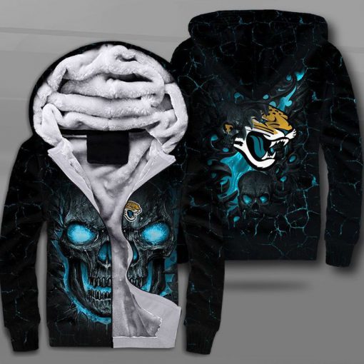 NFL jacksonville jaguars lava skull full printing fleece hoodie
