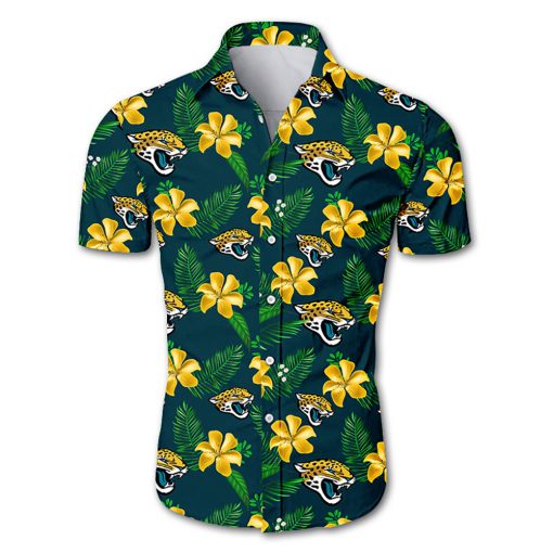 NFL jacksonville jaguars tropical flower hawaiian shirt 1