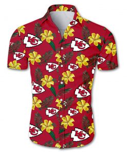 NFL kansas city chiefs tropical flower hawaiian shirt 1