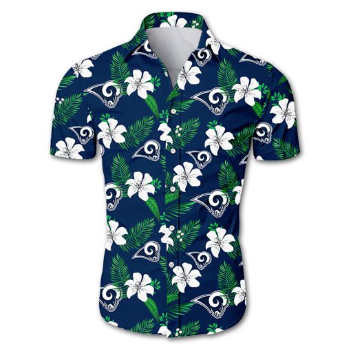 NFL los angeles rams tropical flower hawaiian shirt 2