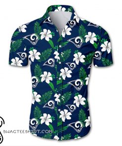 NFL los angeles rams tropical flower hawaiian shirt