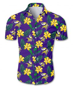NFL minnesota vikings tropical flower hawaiian shirt 1
