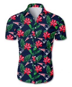 NFL new england patriots tropical flower hawaiian shirt 1