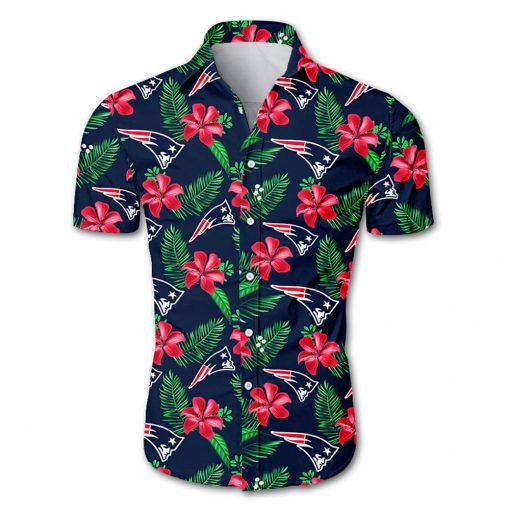NFL new england patriots tropical flower hawaiian shirt 2