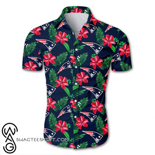 NFL new england patriots tropical flower hawaiian shirt