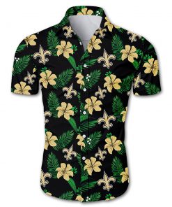 NFL new orleans saints tropical flower hawaiian shirt 4