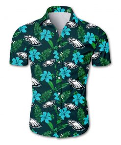 NFL philadelphia eagles tropical flower hawaiian shirt 2