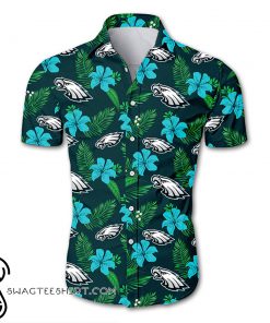 NFL philadelphia eagles tropical flower hawaiian shirt