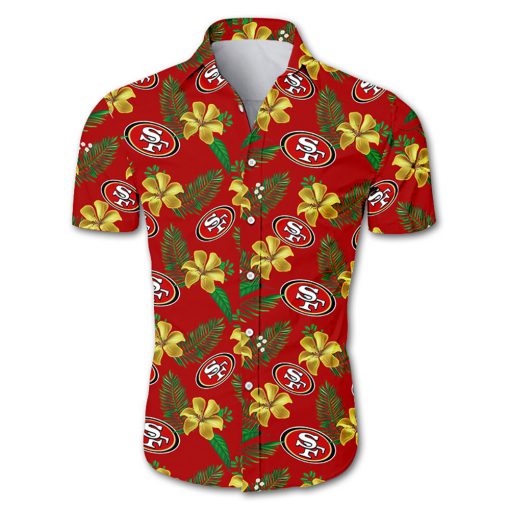 NFL san francisco 49ers tropical flower hawaiian shirt 1