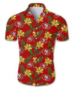 NFL san francisco 49ers tropical flower hawaiian shirt 2