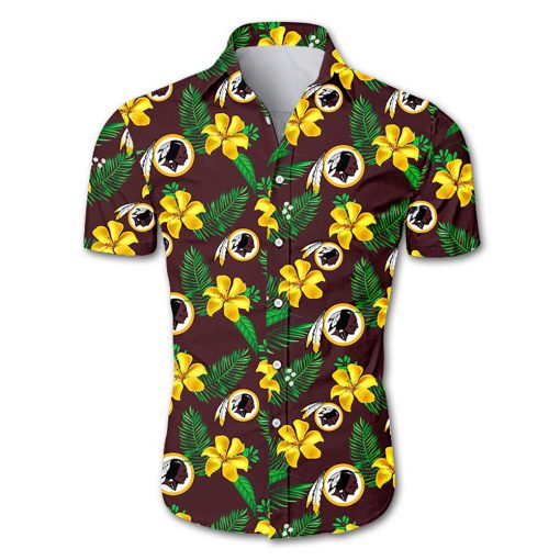 NFL washington redskins tropical flower hawaiian shirt 1