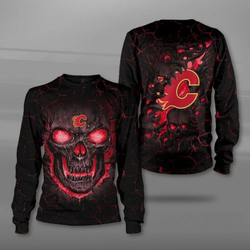 NHL calgary flames lava skull full printing sweatshirt