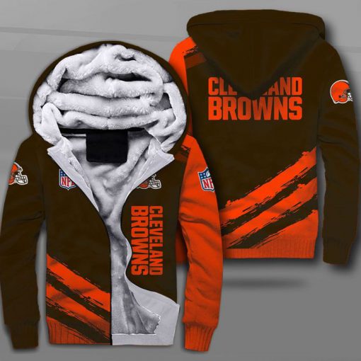 National football league cleveland browns full printing fleece hoodie