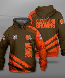 National football league cleveland browns full printing hoodie