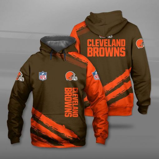 National football league cleveland browns full printing hoodie