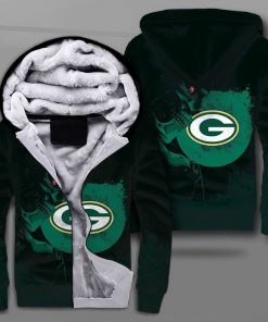 National football league green bay packers terminator full printing fleece hoodie