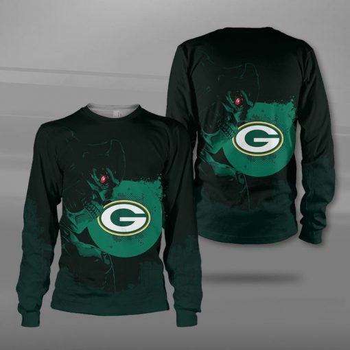 National football league green bay packers terminator full printing sweatshirt