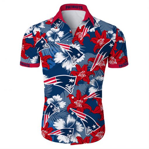 New england patriots tropical flower hawaiian shirt 1