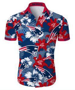 New england patriots tropical flower hawaiian shirt 2