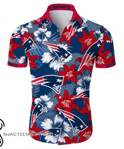 New england patriots tropical flower hawaiian shirt