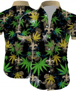 New orleans saints cannabis all over printed hawaiian shirt 1