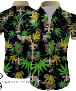 New orleans saints cannabis all over printed hawaiian shirt