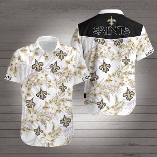 New orleans saints football floral hawaiian shirt 2