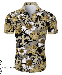 New orleans saints tropical flower hawaiian shirt