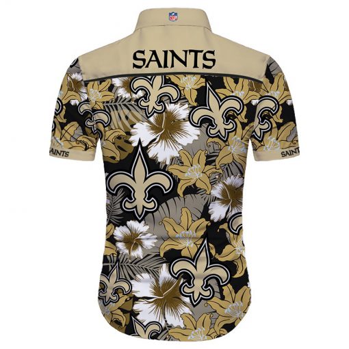 New orleans saints tropical flower hawaiian shirt 3