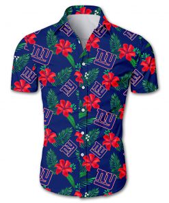 New york giants tropical flower hawaiian shirt 1