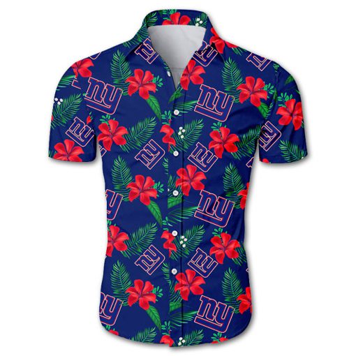 New york giants tropical flower hawaiian shirt 2