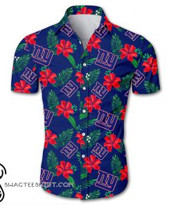 New york giants tropical flower hawaiian shirt