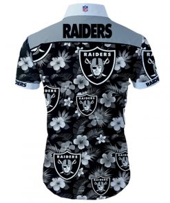 Oakland raiders tropical flower hawaiian shirt 3
