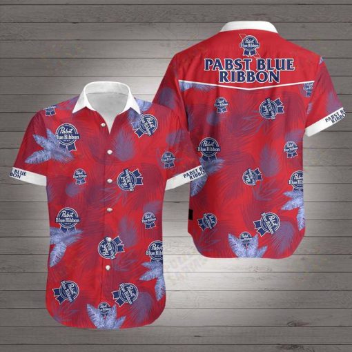 Pabst blue ribbon beer hawaiian shirt 1