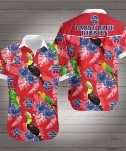 Pabst blue ribbon logo hawaiian shirt 2