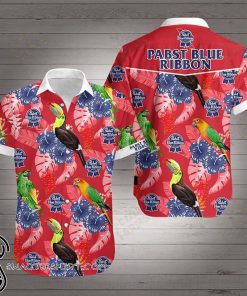Pabst blue ribbon logo hawaiian shirt