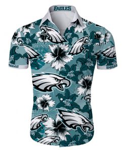 Philadelphia eagles tropical flower hawaiian shirt 1