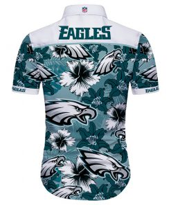 Philadelphia eagles tropical flower hawaiian shirt 4