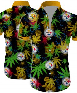 Pittsburgh steelers cannabis all over printed hawaiian shirt 2