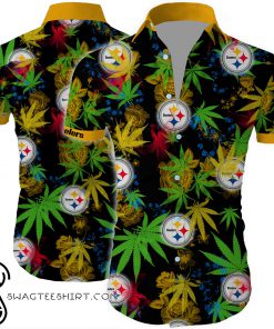 Pittsburgh steelers cannabis all over printed hawaiian shirt
