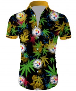Pittsburgh steelers cannabis all over printed hawaiian shirt 3