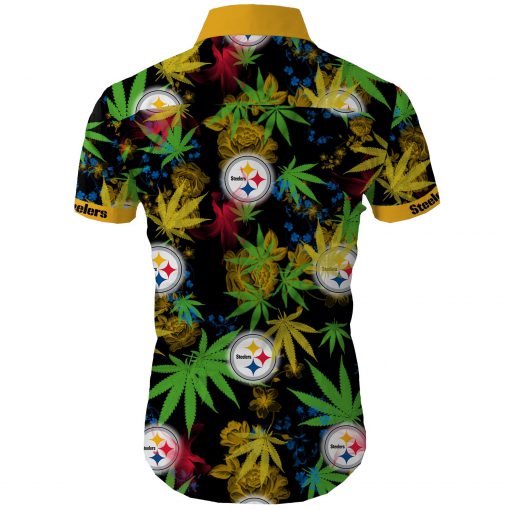 Pittsburgh steelers cannabis all over printed hawaiian shirt 4