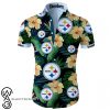 Pittsburgh steelers tropical flower hawaiian shirt