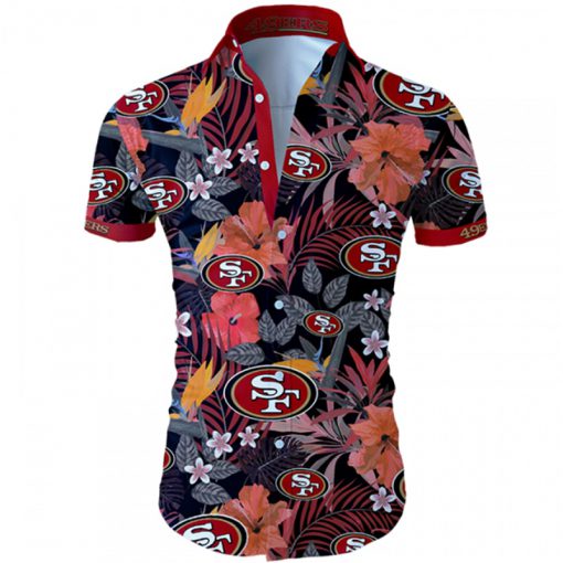 San francisco 49ers tropical flower hawaiian shirt 1