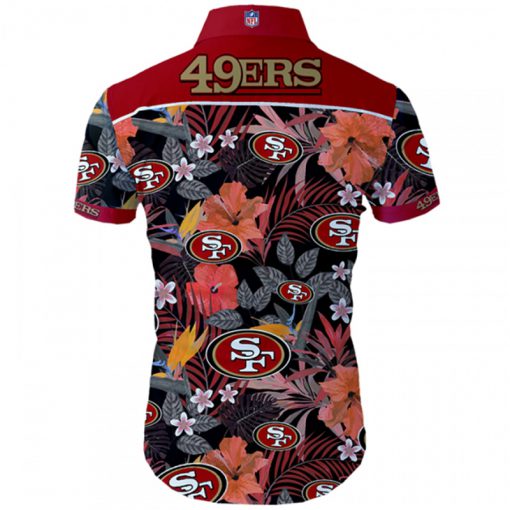 San francisco 49ers tropical flower hawaiian shirt 3
