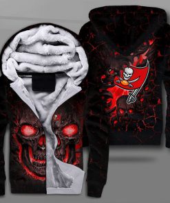 Tampa bay buccaneers lava skull full printing fleece hoodie