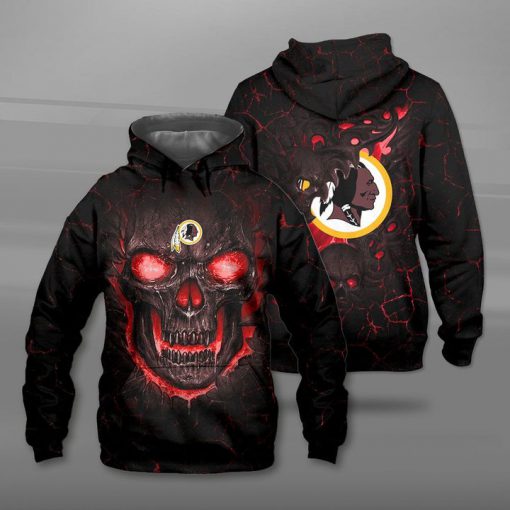 Washington redskins lava skull full printing hoodie